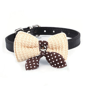 Pups! Bowknot Leather Collar - 5 colours available - Pups Closet
