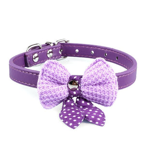 Pups! Bowknot Leather Collar - 5 colours available - Pups Closet