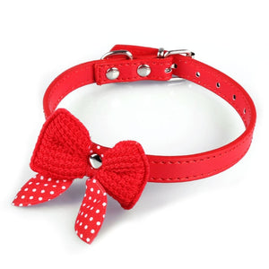 Pups! Bowknot Leather Collar - 5 colours available - Pups Closet