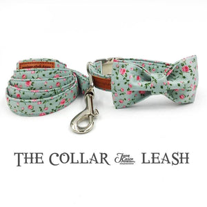 Pups! Floral Bow Collar & Leash Set-Pups Closet