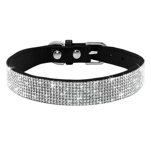 Pups! Bling Leather Collar - 5 colours available-Pups Closet