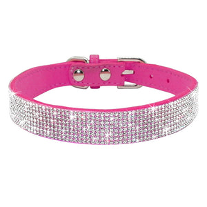 Pups! Bling Leather Collar - 5 colours available-Pups Closet
