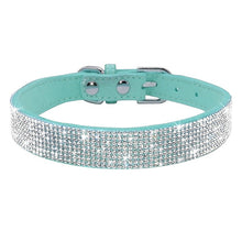 Load image into Gallery viewer, Pups! Bling Leather Collar - 5 colours available-Pups Closet