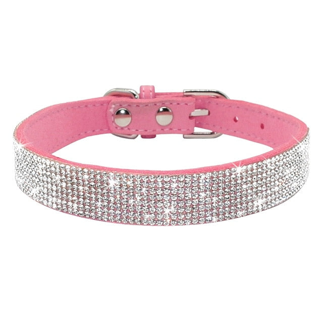 Pups! Bling Leather Collar - 5 colours available-Pups Closet