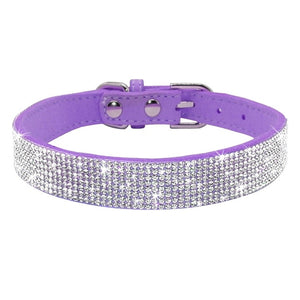 Pups! Bling Leather Collar - 5 colours available-Pups Closet